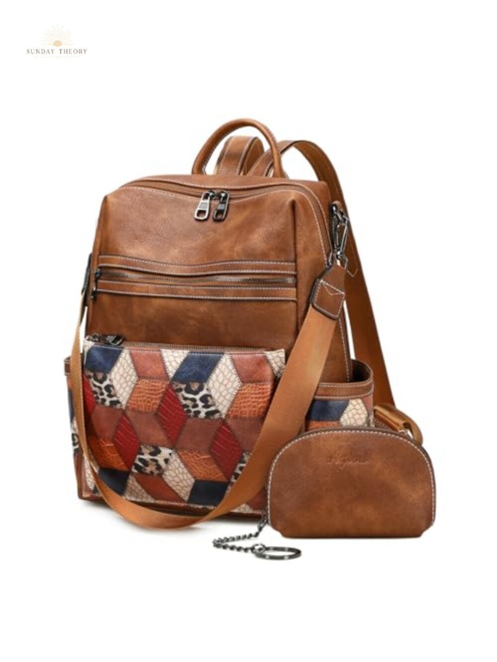 Faux Leather Backpack Purse Women Travel Daypack Anti-Theft